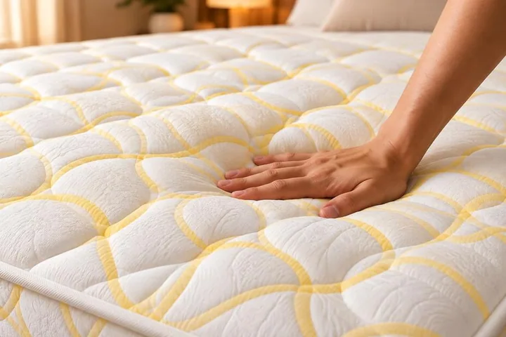 Rifurn Cozy Bond mattress, fabric close-up